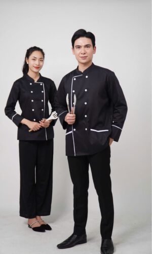 Áo Bếp Tay Dài Mẫu Phối HD02