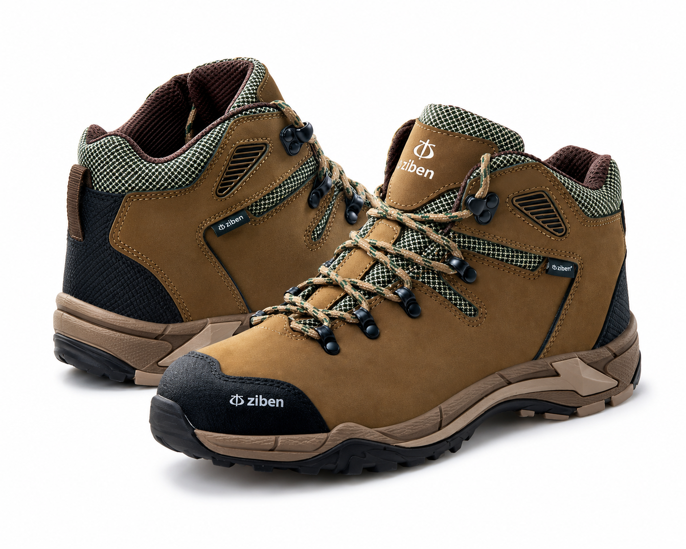 Giày Bảo Hộ Ziben Hàn Quốc Chính Hãng Da Nubuck Cổ Cao với thiết kế thể thao hiện đại, mũi Composite chịu lực, đế PU/TPU chống trơn trượt và chống mài mòn, mang đến sự an toàn và thoải mái cho người lao động trong nhiều môi trường làm việc.